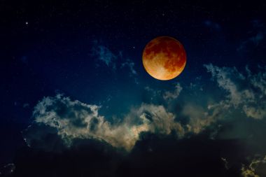 Total lunar eclipse, mysterious natural phenomenon clipart