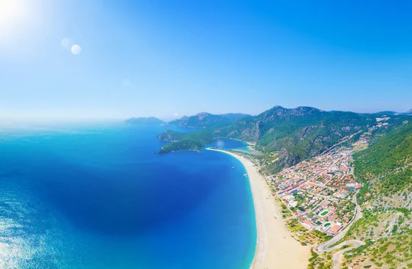 Sunny summer day with clear blue sky in Oludeniz, Turkey Stock Picture