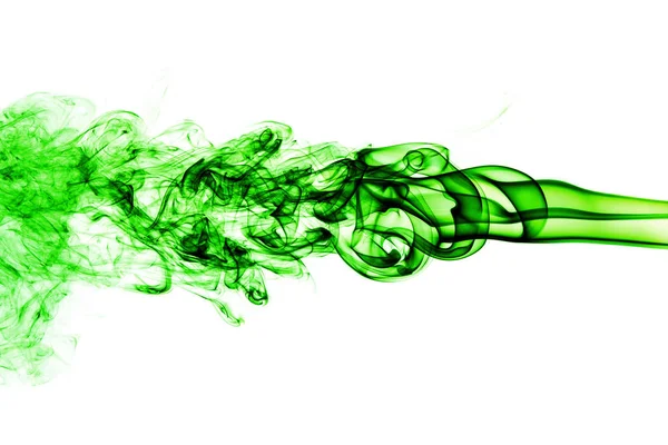 Humo verde abstracto sobre fondo blanco, fondo de humo, fondo de tinta verde, humo verde, hermoso color — Foto de Stock