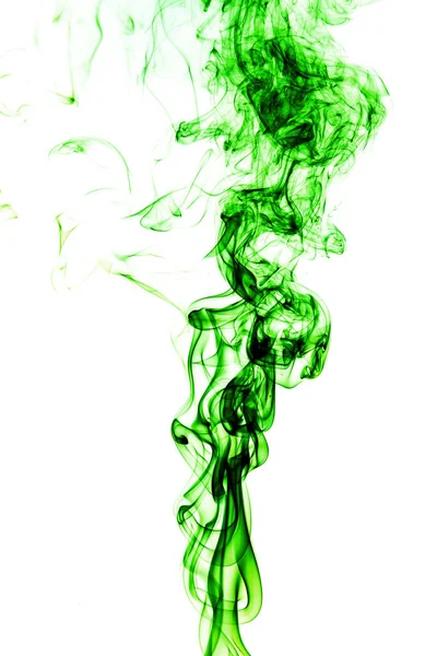 Abstrakcja Artystyczny dym na białym tle, tło dymu, zielonym tle, piękny, zielony kolor dymu — Zdjęcie stockowe