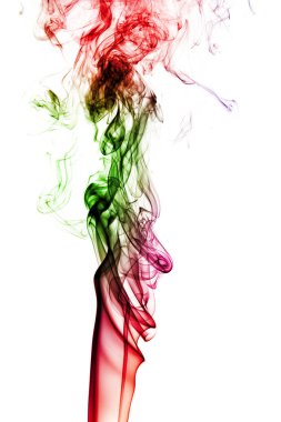 Beyaz arka plan üzerinde izole renkli duman