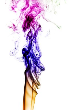 Beyaz arka plan üzerinde izole renkli duman