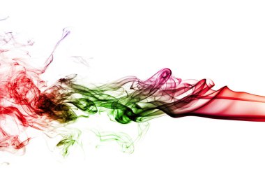 Beyaz arka plan üzerinde izole renkli duman