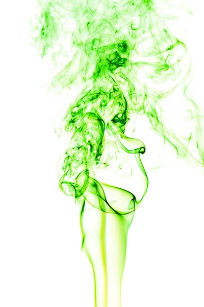 Abstract green smoke on white background, smoke background, green — стоковое фото