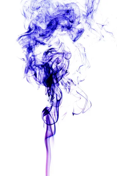 Beyaz arkaplanda mavi duman — Stok fotoğraf