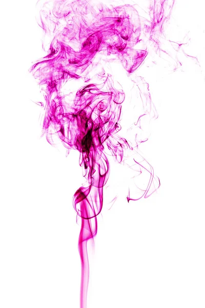 Fumo rosa su sfondo bianco. arte astratta — Foto Stock
