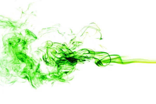 Humo verde abstracto sobre fondo blanco, fondo de humo, verde —  Fotos de Stock