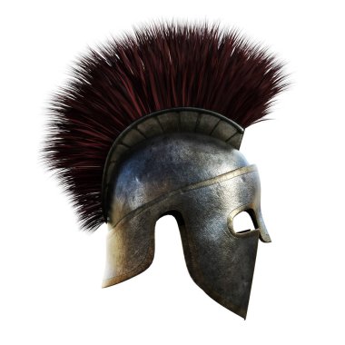 İzole beyaz arka plan üzerinde Spartan kask.