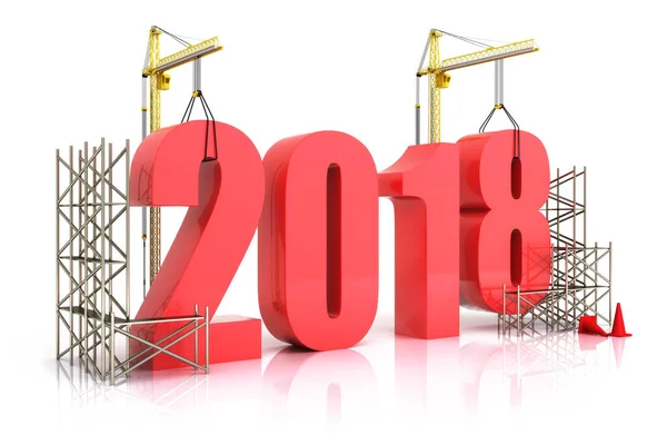 Yıl 2018 Büyüme Bina Veya Genel Kavram Geliştirme Yıl 2018 — Stok fotoğraf