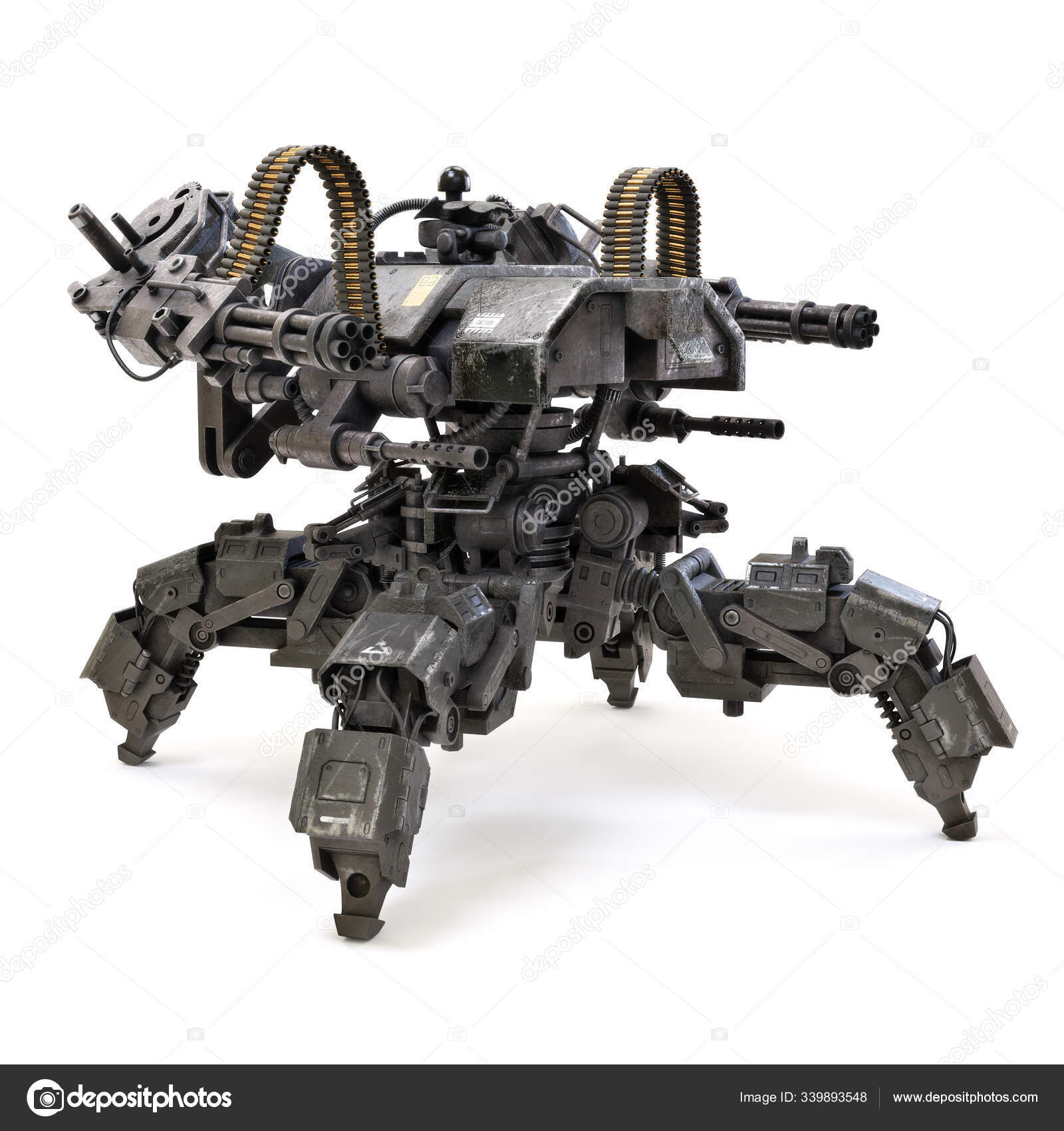 Stat bind kål Futuristic Heavily Armored Quad Legged Land Drone Military Assault Weapon  Stock Photo by ©digitalstorm 339893548