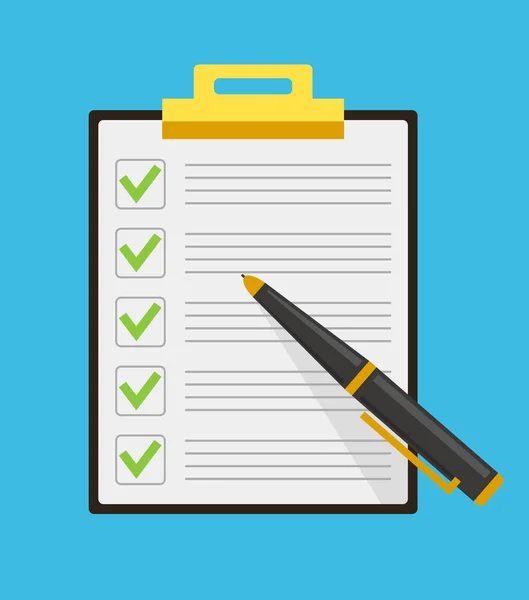 Cartoon checklist with check marks on clipboard — Stock Vector © a__n