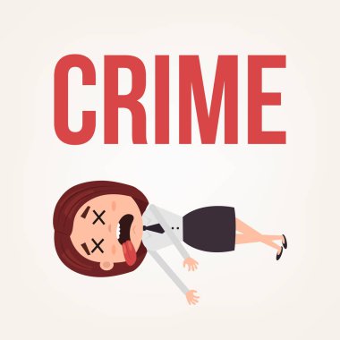 Ceset iş kadın ofis işçi karakter. Sözleşme ölüm kavramı. Vektör düz çizgi film illüstrasyon