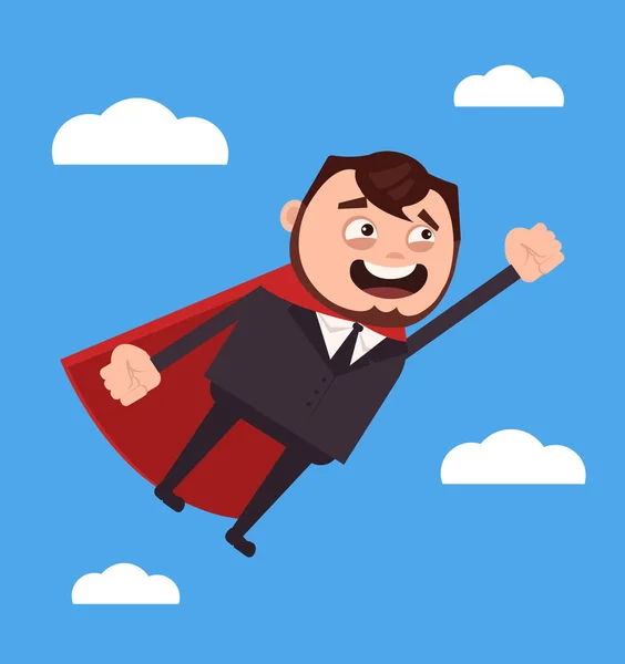 Glücklich lächelnde Büroangestellte Geschäftsmann Charakter. Vektor flache Cartoon-Illustration — Stockvektor