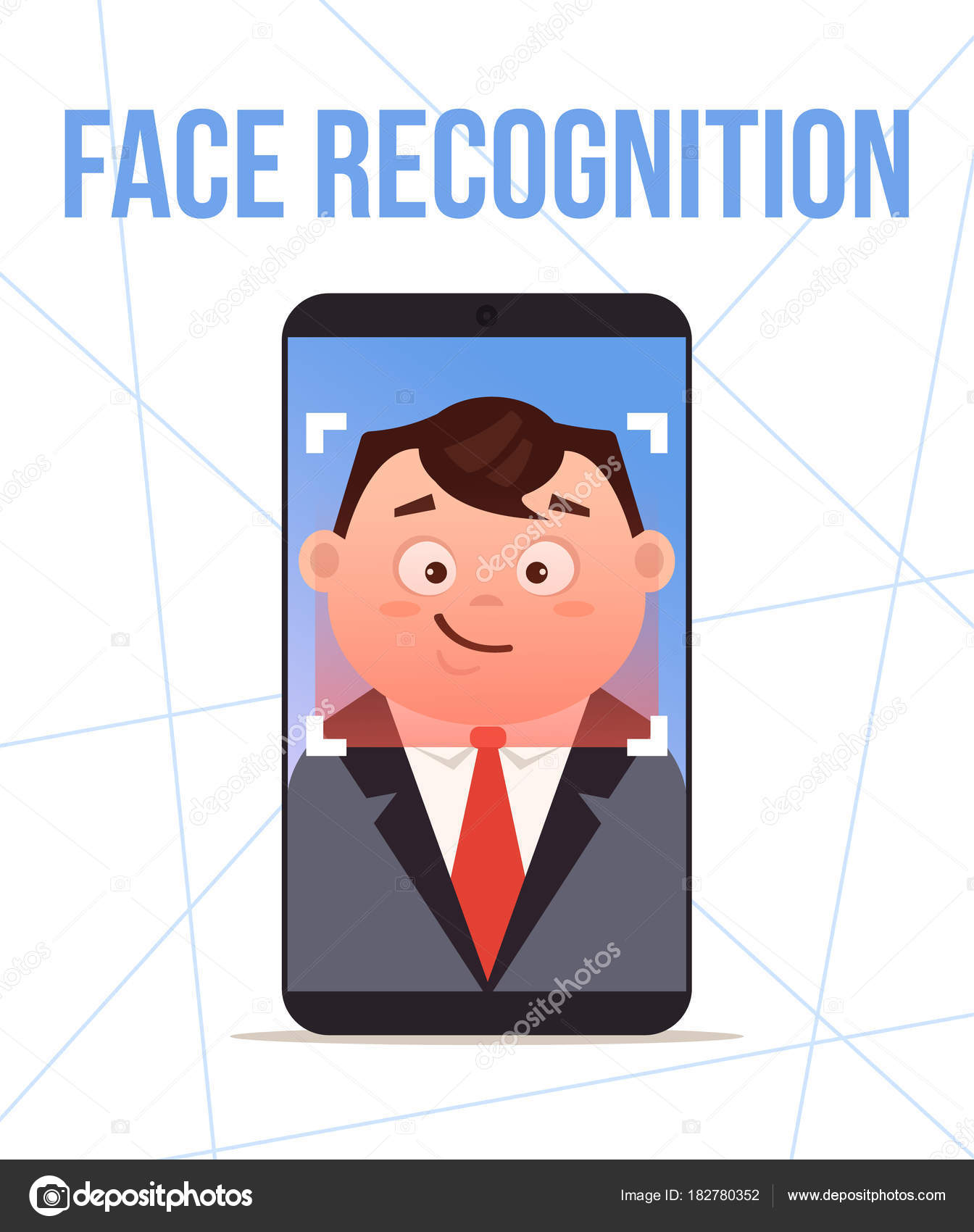 Smart Phone Face Recognition Design Vector Flat Cartoon Illustration Stock  Vector Image by ©MicrobaGrandioza #182780352