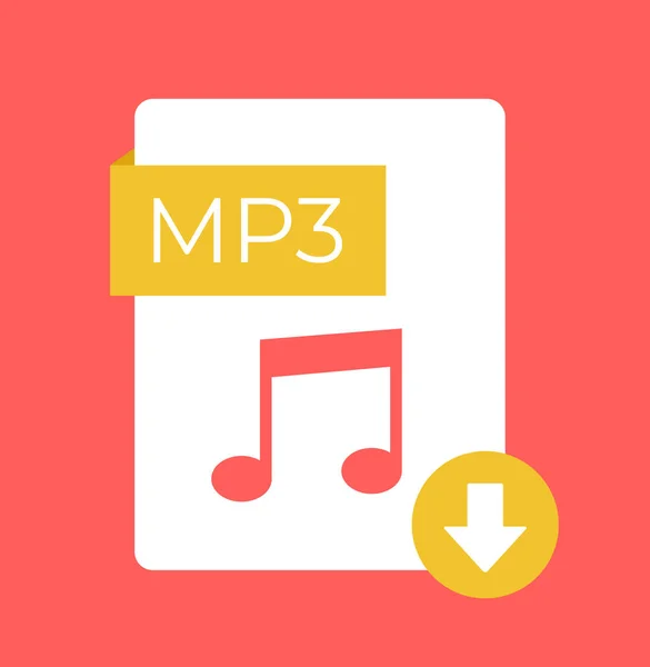Mp3 Download Flat Isolated Icon Vector Cartoon Illustration — Stock Vector