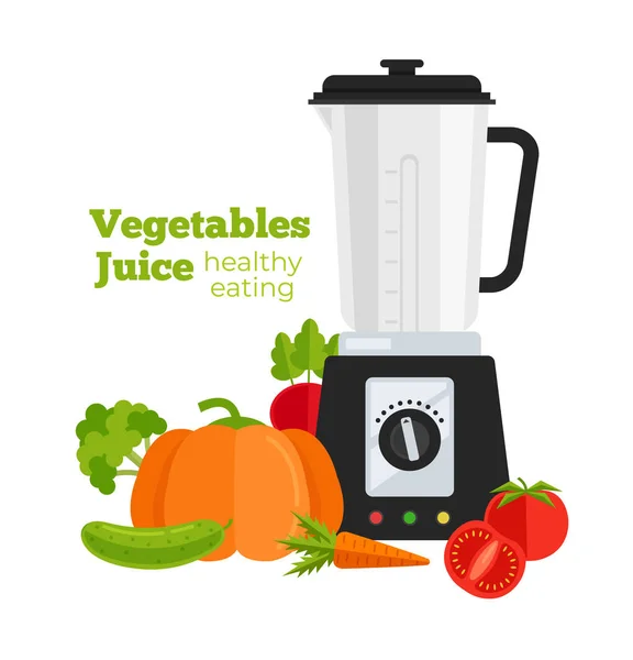 Vegetales Detox Smoothie Coctel Milkshake Jugo Fabricación Tomates Pepinos Zanahoria — Vector de stock