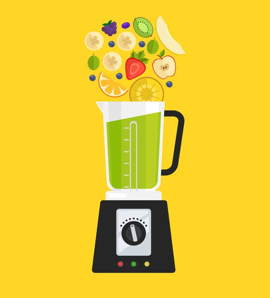 Fresh fruit smoothie made with electric blender generated by AI