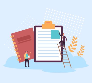 Belge kitabı kağıt konsepti. Vektör düz grafik tasarım çizimi