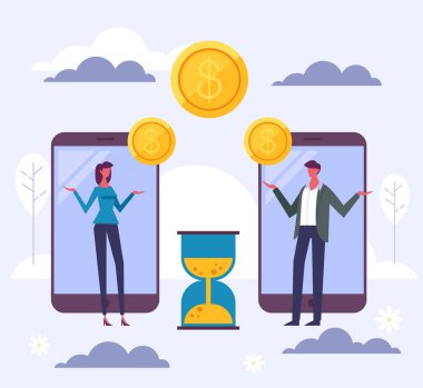 Çevrimiçi ödeme bağlantısı kavramı. Vektör düz çizgi film grafik tasarım çizimi