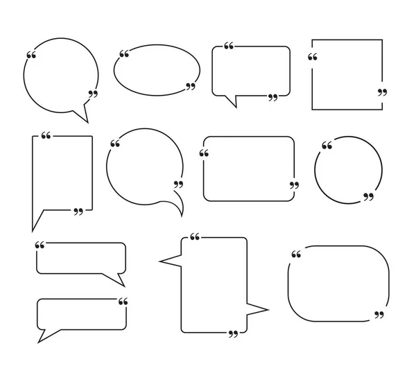 Коробка Цитат Изолированная Коллекция Множеств Векторная Плоская Графика — стоковый вектор