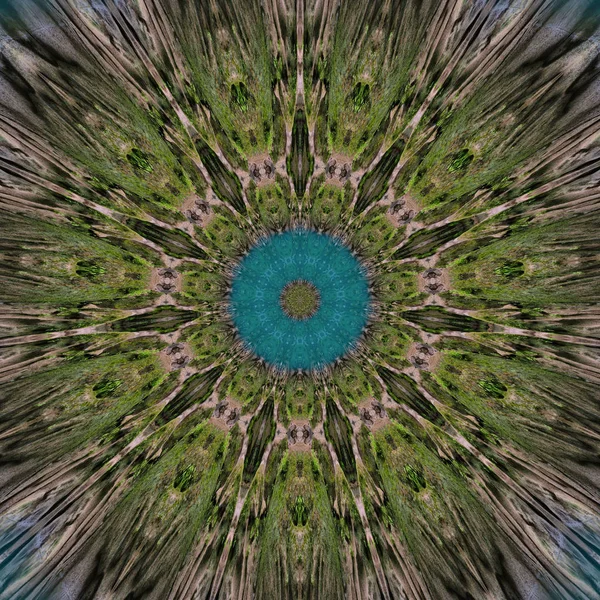 ミニチュア惑星、パフ色の星の花に似た抽象画。 — ストック写真