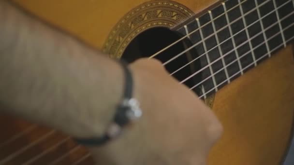 Yakın Planda Gitarı Çalıyor — Stok video