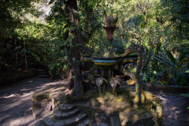 Surreal architecture, fantastic landscape, beautiful old castle, beautiful structures, jungle in the surreal botanical garden of Edward James, Xilitla, San Luis Potosí, MexicoJanuary 1, 2020. Xilitla,