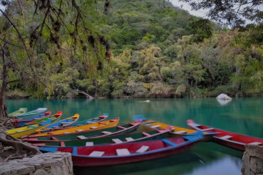 boats in Los Micos, National Park in San Luis Potosi, Mexico