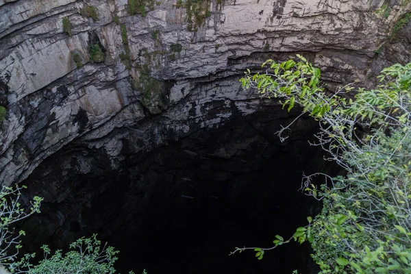 Le sous-sol de Las Golondrinas (Hirundo rustica) est un abîme naturel situé dans la ville d'Aquismo appartenant à l'État mexicain de San Luis Potosthe. — Photo