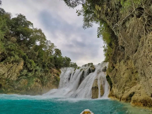 Unglaubliche Sommermorgendliche Szene Auf Dem Wasserfall Salto Meco San Luis — Stockfoto