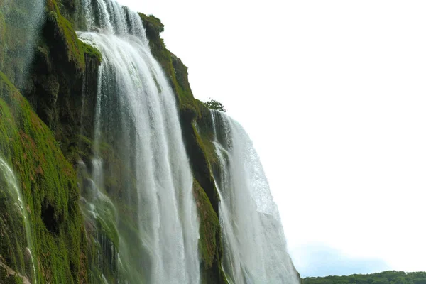 Nahaufnahme Spektakulärer Tamul Wasserfall Tampaon Fluss Huasteca Potosina Mexiko — Stockfoto