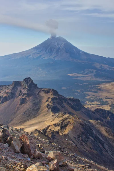 Popocatepetl Vulkan Sett Från Hög Angränsande Iztaccihuatl Mexico Puebla — Stockfoto