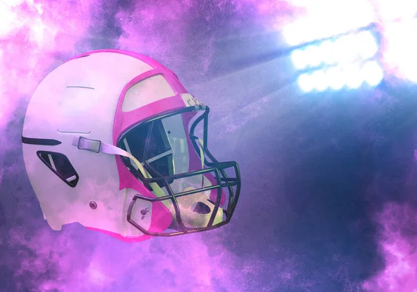 American Football Helmet Smoke Pink Background Illustration Rendering — 스톡 사진