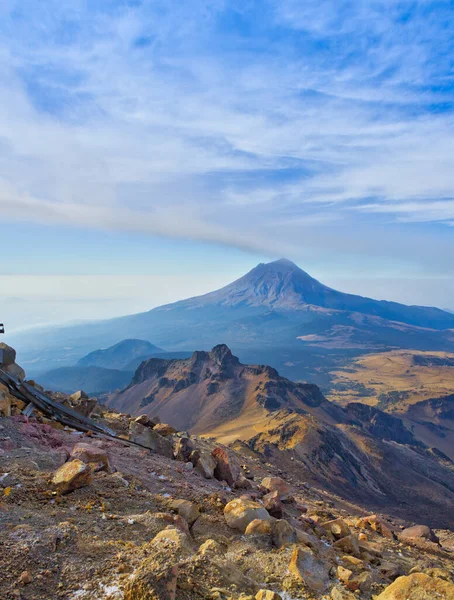 Volcán Popocatepetl Erupción Trekking Parque Nacional Iztaccihuatl Popocatepetl México — Foto de Stock