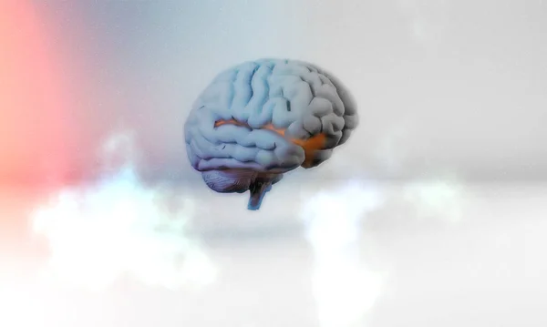 Εικονική Εγκεφάλου Τεχνητή Νοημοσύνη Έννοια Μεγάλα Δεδομένα Στο Σύννεφο Φουτουριστική — Φωτογραφία Αρχείου