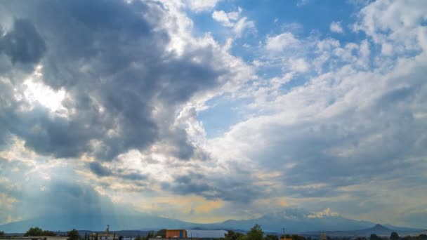 Timelapse Zonsondergang Popocatepetl Vulkaan — Stockvideo