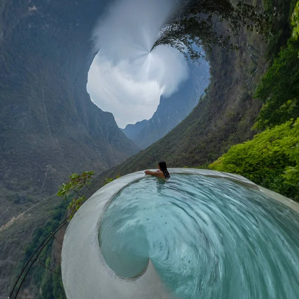 Anxiety Composed Abstract Landscape Mountains Clouds Lakes — Stock Photo, Image