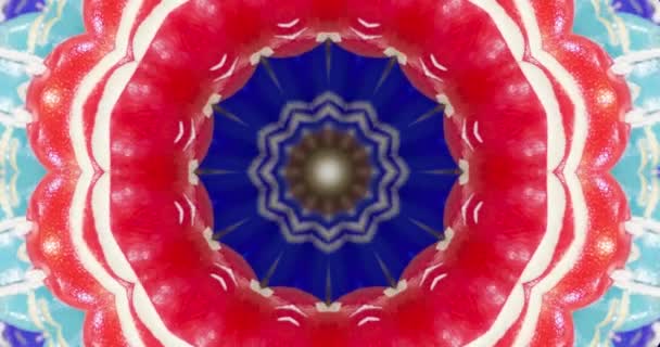 Textura Mandala Luxo Fundo Abstrato Padrão Inverno Azul Profundo Círculo — Vídeo de Stock