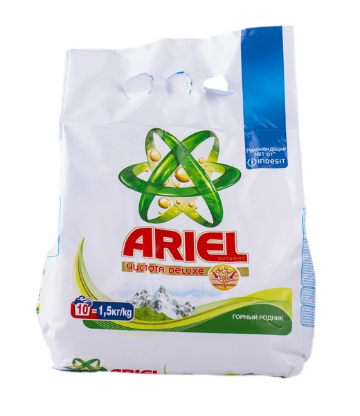 Ariel adalah produk deterjen cucian — Stok Foto