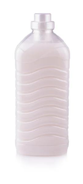 Plastová láhev s růžovou kapalinou pro praní — Stock fotografie