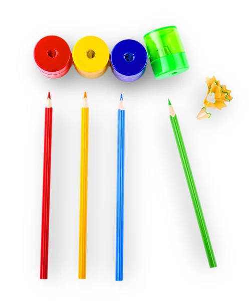 Néhány színes ceruzák, különböző színekben — Stock Fotó