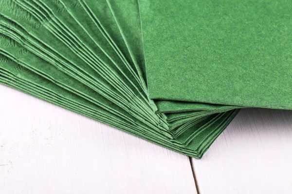 New green napkins  on a white close up — Stock Photo, Image