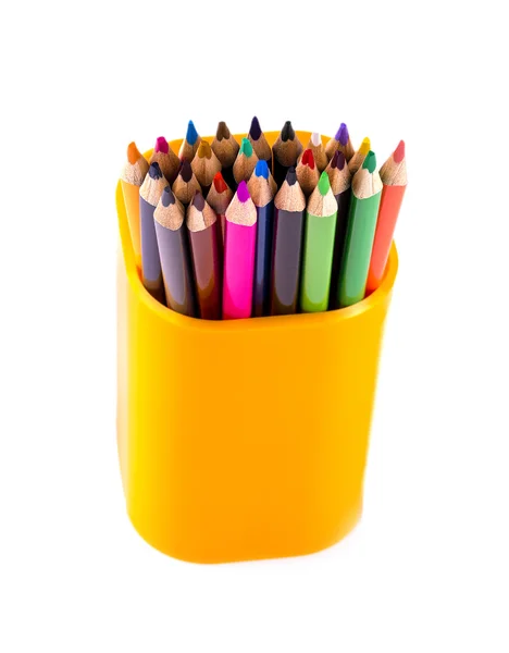 Набір кольорових дерев'яних олівців — стокове фото
