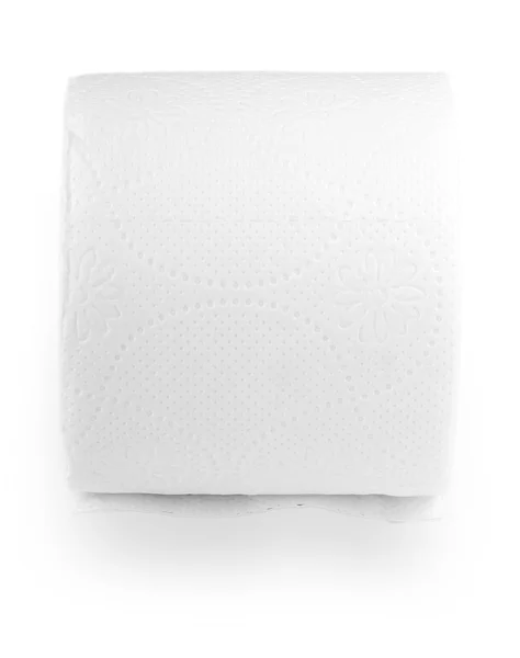 Rolo simples de papel higiênico no branco — Fotografia de Stock