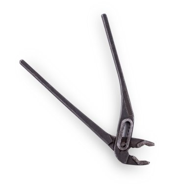 Beyaz arkaplanda eski pense izole edildi