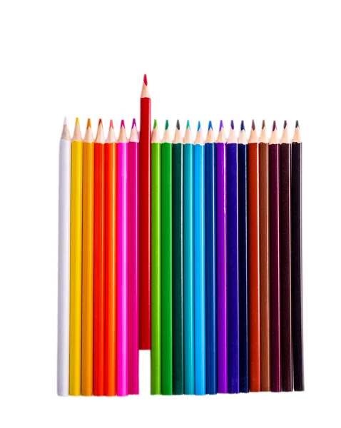 Fehér alapon izolált színes ceruzák — Stock Fotó