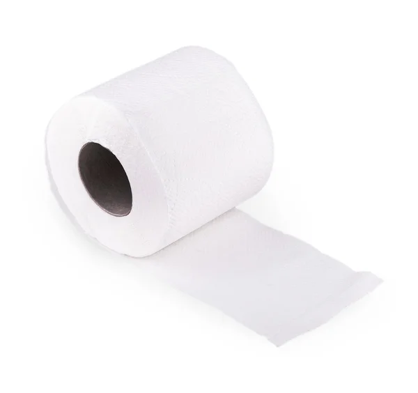 Rulou simplu de hârtie igienică pe alb — Fotografie, imagine de stoc
