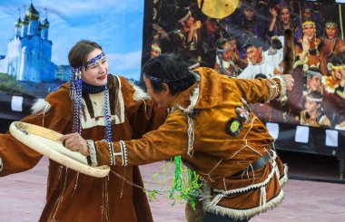 Koryak geleneksel tatil deniz hayvan mühür Kamchat üzerinde 