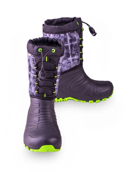 Dvojice dětské zimní boty s gumová podrážka — Stock fotografie