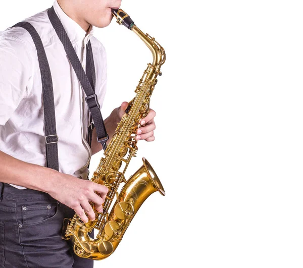 Mannen saxofoon spelen. — Stockfoto